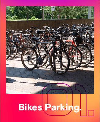 Bike parking para ciclistas participantes.