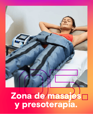 Zona de masajes y presoterapia para acompañantes y participantes.